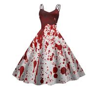 Costume di Halloween da donna horror abito da sposa da donna spalmato di sangue Costume da infermiera spaventoso sanguinoso zombie sposa medievale sanguinoso abito da festa grande