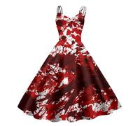 Costume di Halloween da donna horror abito da sposa da donna spalmato di sangue Costume da infermiera spaventoso sanguinoso zombie sposa medievale sanguinoso abito da festa grande