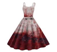Costume di Halloween da donna horror abito da sposa da donna spalmato di sangue Costume da infermiera spaventoso sanguinoso zombie sposa medievale sanguinoso abito da festa grande