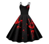 Costume di Halloween da donna horror abito da sposa da donna spalmato di sangue Costume da infermiera spaventoso sanguinoso zombie sposa medievale sanguinoso abito da festa grande