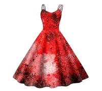 Costume di Halloween da donna horror abito da sposa da donna spalmato di sangue Costume da infermiera spaventoso sanguinoso zombie sposa medievale sanguinoso abito da festa grande