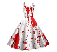 Costume di Halloween da donna horror abito da sposa da donna spalmato di sangue Costume da infermiera spaventoso sanguinoso zombie sposa medievale sanguinoso abito da festa grande