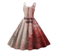 Costume di Halloween da donna horror abito da sposa da donna spalmato di sangue Costume da infermiera spaventoso sanguinoso zombie sposa medievale sanguinoso abito da festa grande