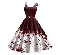 Costume di Halloween da donna horror abito da sposa spaventoso zombie sanguinosa sposa medievale abito sanguinoso grandi dimensioni abito da festa senza maniche lunghe A-line gonna a pieghe modello