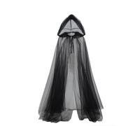 Costume di Halloween da donna, mantello trasparente a lunghezza intera con cappuccio, velo coprente per la testa, mantello in tulle per Halloween, matrimonio, vampiro, sposa, fantasia, abito da ballo