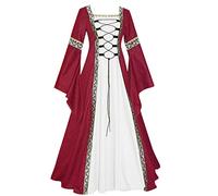 Costume di Halloween da donna rinascimentale medievale, abito da ballo svasato da fata irlandese, a maniche lunghe, vestito gotico da donna, per Halloween, cosplay, eventi irlandesi, vittoriani