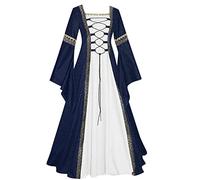 Costume di Halloween da donna rinascimentale medievale abito da ballo svasato fata irlandese a maniche lunghe vestito da contadina gotico abito da donna per Halloween, cosplay, eventi irlandesi