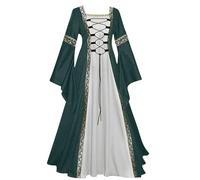 Costume di Halloween da donna rinascimentale medievale abito da ballo svasato fata irlandese a maniche lunghe vestito da contadina gotico abito da donna per Halloween, cosplay, eventi irlandesi