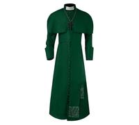 Costume di Halloween da uomo a tunica medievale set cosplay spirituale soutane clero robe predicatore cassock da uomo elogio elogio abito da festa monaco culto gotico