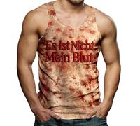 Costume di Halloween da uomo, canotta horror, motivo schizzi di sangue, maglietta senza maniche, con orrore, macellaio, sportivo, per fitness, leggera, per feste, festival, terrore, verde, 4XL