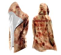 Costume di Halloween da uomo con cappuccio vichingo, lunghezza media, per carnevale, cosplay, casual, scandinavia, mantelli da motociclista, grigio., XXXL
