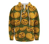 Costume di Halloween da uomo Felpe stampate con zucca divertente felpa con cappuccio colorata da uomo vestibilità ampia Streetwear Pullover felpa oversize pullover stampato con coulisse maglioni a