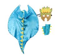 Costume di Halloween dinosauro mantello per bambini con cappuccio, semplice costume per Halloween o per travestire viaggio nel tempo, romanticismo medievale (blu chiaro, taglia unica)