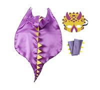 Costume di Halloween dinosauro mantello per bambini con cappuccio, semplice costume per Halloween o per travestire viaggio nel tempo, romanticismo medievale (viola, taglia unica)