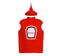 Costume di Halloween | Divertente costume da ketchup con cerniera - Costume da cibo per celebrazione, vacanze, festival, feste, danza, spettacolo, cosplay