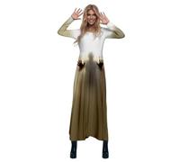 Costume di Halloween Donna per Abito Manica Lunga Cocktail Costumi da Strega Vintage Teschio Terrore Sanguinante Feste Cosplay