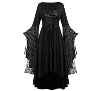 Costume di Halloween Donna Vintage Vestito Gotico Strega Cocktail Abito Corto da Pipistrello Malvagia Stampa Sanguinosa