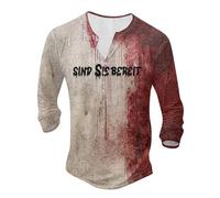 Costume di Halloween - Maglietta da uomo con stampa digitale a maniche lunghe, beige., L