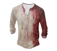 Costume di Halloween - Maglietta da uomo con stampa digitale a maniche lunghe, bianco, L