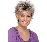 Costume di Halloween parrucca donna gradiente taglio di capelli ricci breve parrucca di moda colore breve parrucca sintetica parrucca capelli rossi (multicolore, taglia unica)