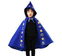 Costume di Halloween per bambini e ragazzi, con cappello a temperamatite per streghe e maghi, ideale per Halloween, feste e attività all'aperto, pratico mantello per bambini dai 3 anni in su