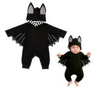 Costume di Halloween per bambini, grazioso pagliaccetto con cappello Big Ear, per bambini, il mio primo costume di Halloween, unisex, set da 0 a 12 mesi, perfetto per feste e foto (80 cm)