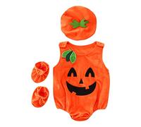 Costume di Halloween per Bambini Manica del Pipistrello Tuta con Cappello Bimba Unisex Vestiti da Zucca Adatto Altezza 90-150 Cm