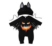 Costume di Halloween per bambini ragazzi ragazze pipistrello maniche pagliaccetto neonato zucca stampa pipistrello costume di carnevale il mio primo Halloween spaventoso
