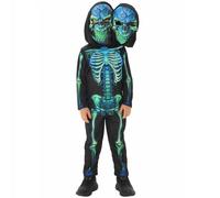 Costume di Halloween per Bambini, Tute Scheletro, Costumi Spaventosi per Bambini E Bambine, Tuta Intera con Cappuccio Scheletro, Travestimento