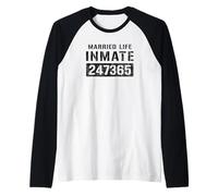 Costume di Halloween per Coppie di Prigioniero detenuto Maglia con Maniche Raglan