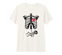 Costume di Halloween per Donne Incinte Mamma Essere Scheletro Maglietta Premium