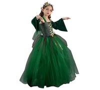 Costume di Halloween per Halloween, in tulle a maglia verde, gonna tutù senza Halloween, costume di Halloween sul tema della foresta 4 stanze, gonna tutù sovrapposta, maniche sovrapposte per le