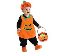 Costume di Halloween per neonati - Costume da zucca fosforescente per bambini con cappello e sacchetto per dolciumi, 1-3 anni Costumer da maschietti e femminucce Costumi di Halloween e carnevale