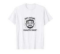 Costume di Halloween per papà: Slogan Divertente per Genitori esausti Maglietta, Uomo, Bianco, 5XL