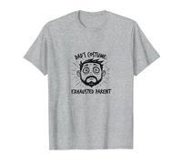 Costume di Halloween per papà: Slogan Divertente per Genitori esausti Maglietta, Uomo, Grigio Melange, 6XL