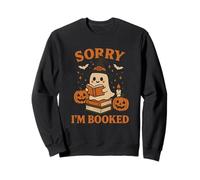Costume di Halloween Sorry I'm Booked Funny Book Lover Ghost Felpa