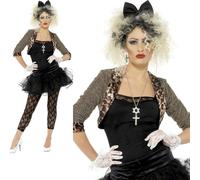 Costume Di Madonna Anni '80 Wild Child Pop Star Donna Abito Elegante S-XL