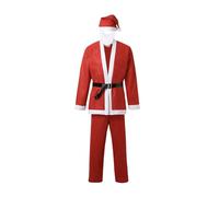 Costume di Natale da uomo in cinque pezzi vestito da Babbo Natale in tessuto non tessuto cosplay completo vestito festivo set festa performance usura Natale costume uomo