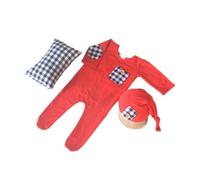 Costume di Natale per neonati, costume lungo con cappello di Babbo Natale, plaid cuscino, abbigliamento per servizi fotografici, vestito per bambini