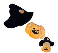 Costume di peluche per Labubu di Halloween, set con cappello da strega, per bambola Labubu da 15 cm e 17 cm, vestiti di peluche carini per decorazioni per feste di Halloween o esposizione da