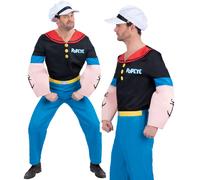 Costume Di Popeye Per Adulti Outfit Di Feste Anni '80 Muscolare Deluxe