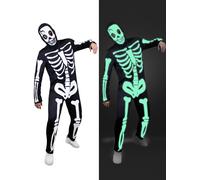 Costume di scheletro che brilla al buio per Uomo Halloween Funidelia