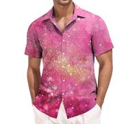 Costume Disco Anni 70 Uomo, Camicia da Uomo Stampa 3D Carnival con Colletto Oversize per Abbigliamento Vacanza