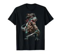 Costume Divertente da Dinosauro Pirata T-Rex per Halloween Maglietta