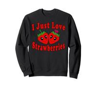 Costume Divertente I Just Love Strawberries Felpa