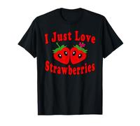 Costume Divertente I Just Love Strawberries Maglietta
