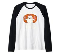 Costume Divertente per Halloween con Scritta I'm Just Here for The Boos Fantasma Maglia con Maniche Raglan