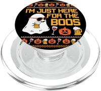 Costume divertente per Halloween con scritta "I'm just here for the boos" PopSockets PopGrip per MagSafe