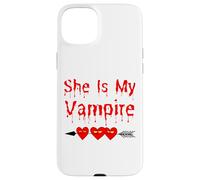 Costume divertente per Halloween con scritta in lingua inglese "She Is My Vampire", unisex, per donne Custodia per iPhone 15 Plus