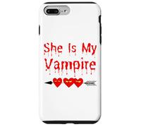 Costume divertente per Halloween con scritta in lingua inglese "She Is My Vampire", unisex, per donne Custodia per iPhone 7 Plus/8 Plus
